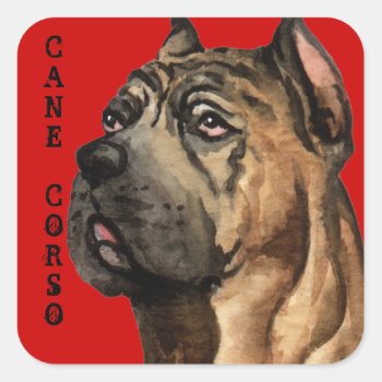Cane Corso Color Block Square Sticker by DogsInk at Zazzle
