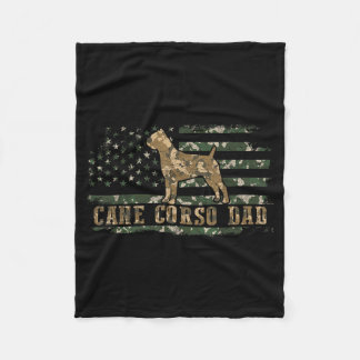 Cane Corso Dad Camo American Flag Camouflage USA Fleece Blanket