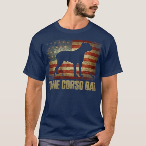 Cane Corso Dad Vintage American Flag Patriotic T_Shirt