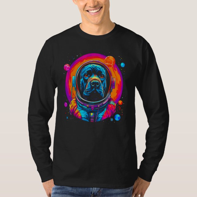 Cane Corso Dog Astronaut in Space T-Shirt (Front)