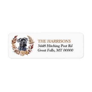 Cane Corso Dog Autumn Wreath Label