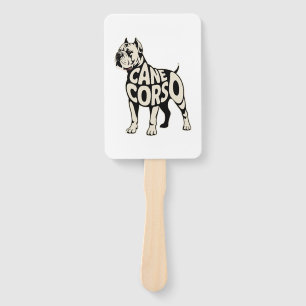 Cane Corso Dog Bold Typography Art Hand Fan