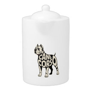 Cane Corso Dog Bold Typography Art Teapot