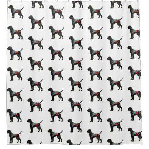 Cane Corso Dog Breed Boho Floral Silhouette Shower Shower Curtain