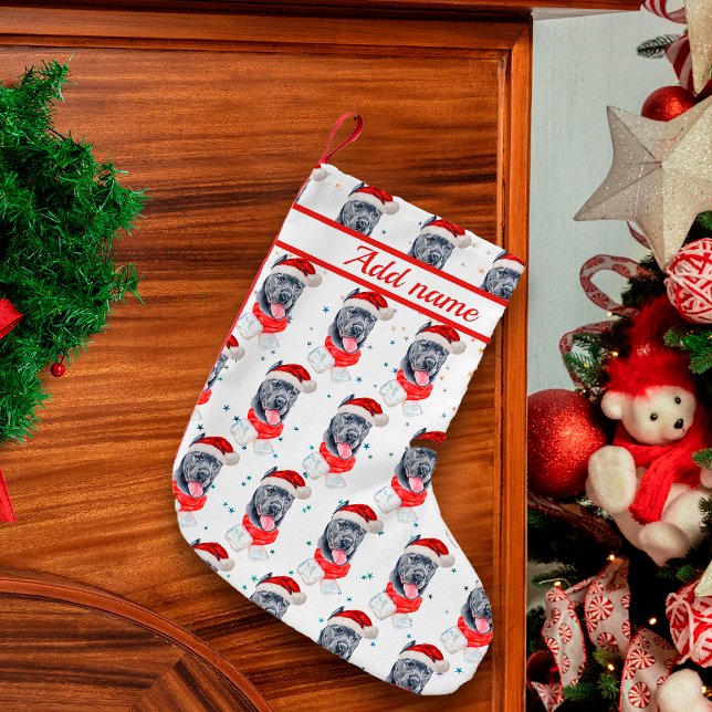 Cane Corso Dog Breed Christmas Stars Small Christmas Stocking (Creator Uploaded)