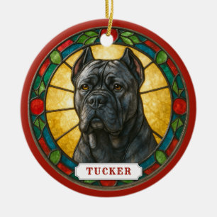 Cane Corso Dog Ceramic Circle Ornament