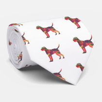 Cane Corso Dog Geometric Pattern Silhouette Multi Neck Tie