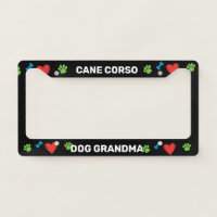 Cane Corso Dog Grandma License Plate Frame