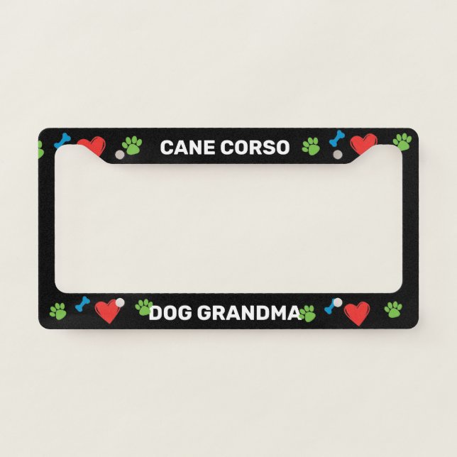 Cane Corso Dog Grandma  License Plate Frame (Front)
