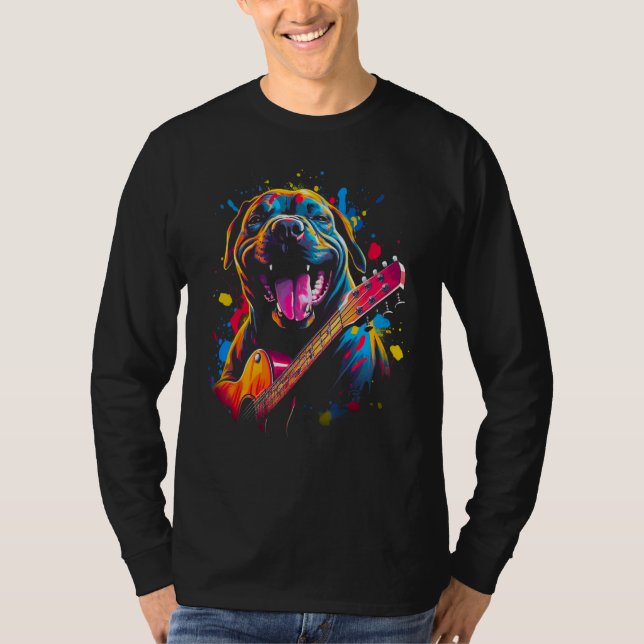 Cane Corso Dog Guitar T-Shirt (Front)
