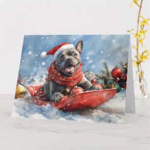 Cane Corso Dog in Sledge Let it Snow Christmas Card