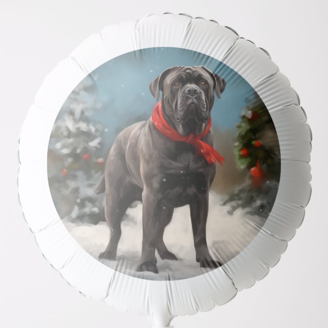 Cane Corso Dog in Snow Christmas  Balloon (Front)