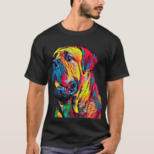 Cane Corso Dog  Italian Mastiff Head Pet Portrait T_Shirt