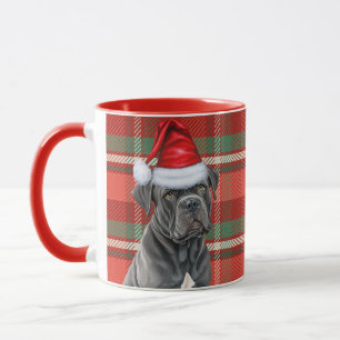 Cane Corso Dog Lover Red Holiday Plaid Christmas Mug