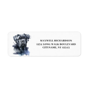 Cane Corso Dog Lover Watercolor Return Address Label