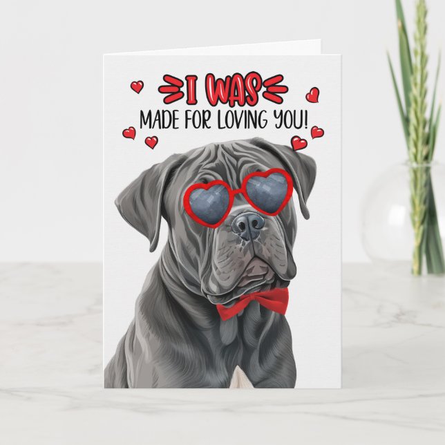 Cane Corso Dog Made for Loving You Valentine Holiday Card (Front)