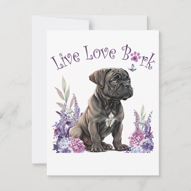 Cane Corso Dog Mom Floral Note Card (Front)