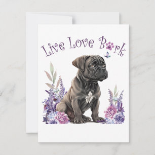 Cane Corso Dog Mom Floral Note Card