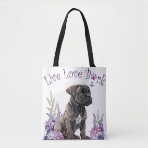 Cane Corso Dog Mom Floral Tote Bag