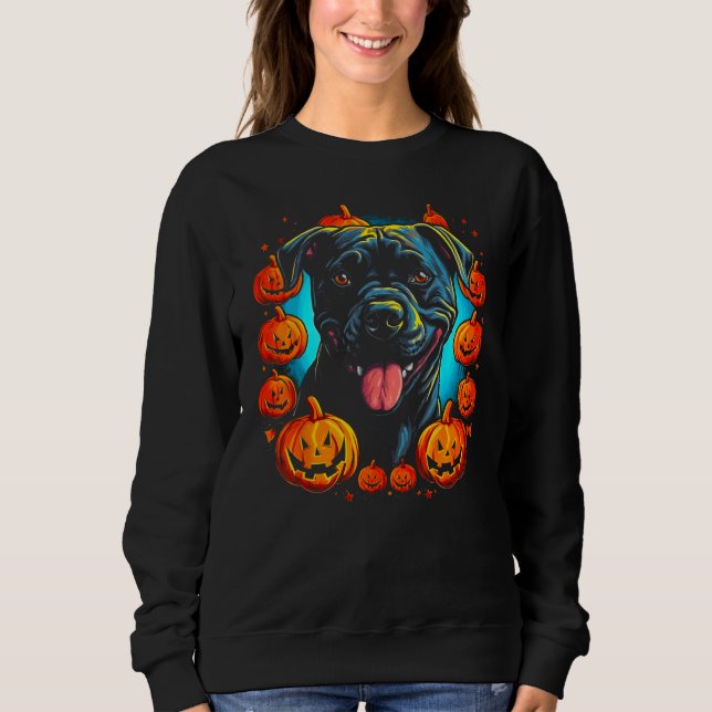 Cane Corso Dog Pumpkin Halloween Sweatshirt (Front)