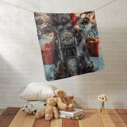 Cane Corso Dog Riding Motorcycle Christmas  Baby Blanket