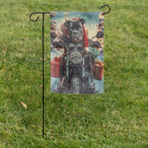 Cane Corso Dog Riding Motorcycle Christmas  Garden Flag