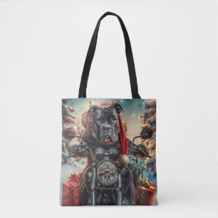 Cane Corso Dog Riding Motorcycle Christmas Tote Bag