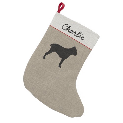 Cane Corso Dog Silhouette Personalized Holiday Small Christmas Stocking