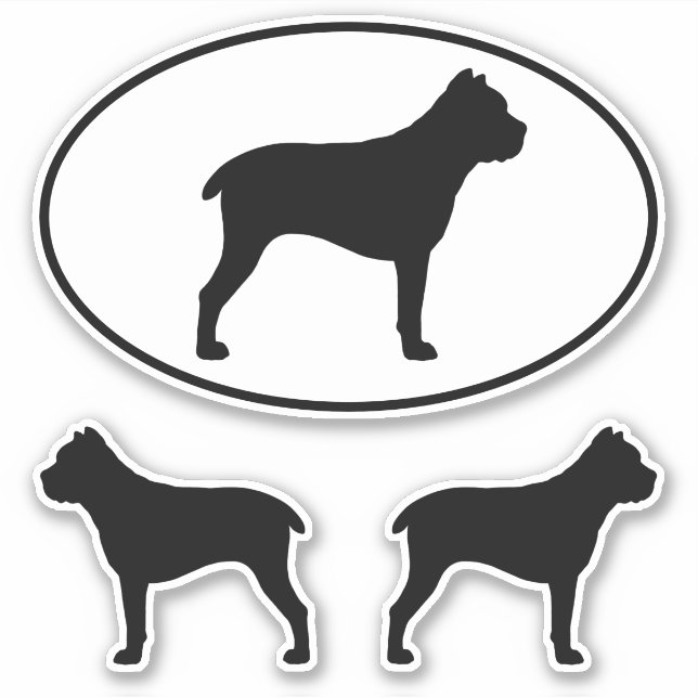 Cane Corso Dog Silhouettes Vinyl Sticker Set (Front)