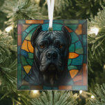 Cane Corso Dog &quot;Stained Glass&quot; Glass Ornament