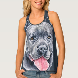 Cane corso Dog Watercolor Portrait Tank Top