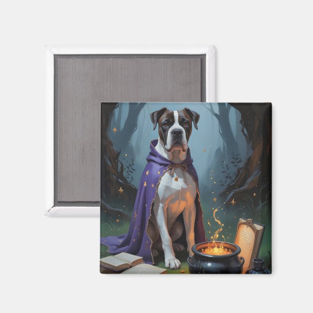 Cane Corso Dog Whimsical Halloween Painting Magnet (Front/Back)