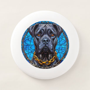 Cane Corso Dog With Chains in Blue Stained Glass Wham-O Frisbee