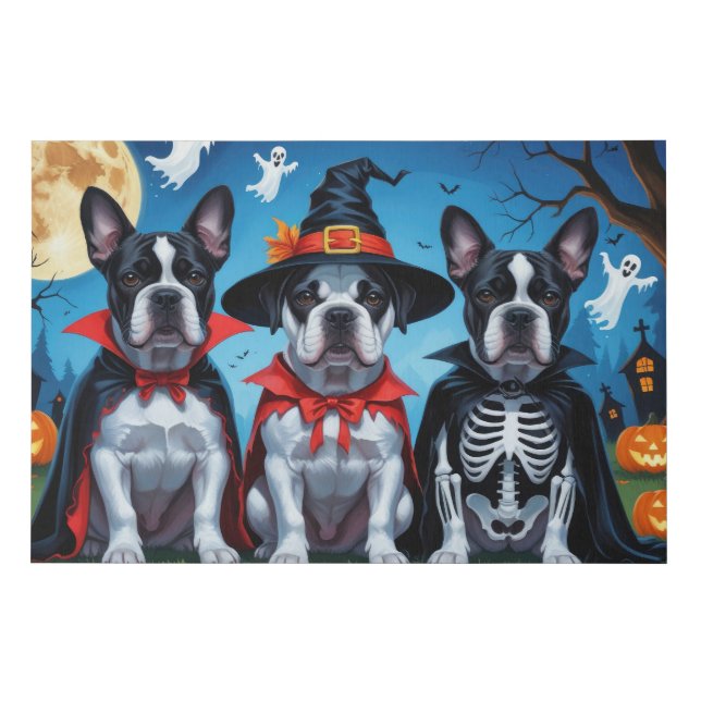 Cane Corso Dogs Pumpkin Halloween Funny Faux Canvas Print (Front)