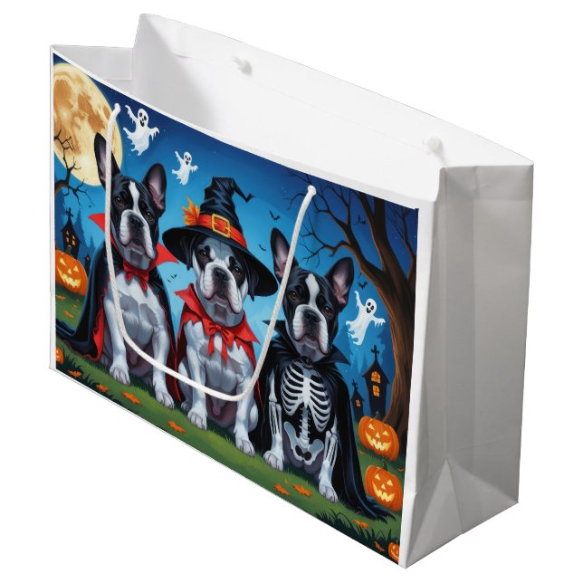 Cane Corso Dogs Pumpkin Halloween Funny Large Gift Bag (Front Angled)