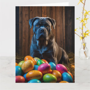 Cane Corso Easter Eggs Card