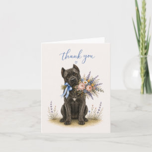 Cane Corso Flower Bouquet Thank You Card