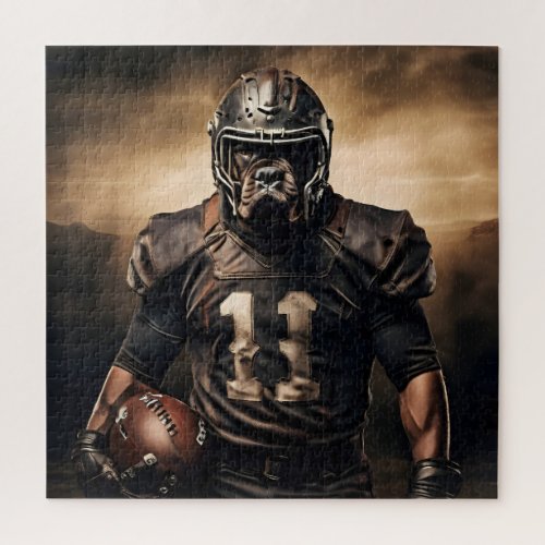 Cane Corso Football Player Vintage  Jigsaw Puzzle