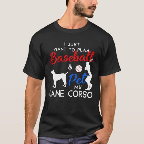 Cane Corso Funny Baseball Dog Owner Lover Xmas Gif T_Shirt