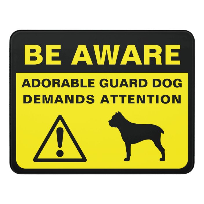 Cane Corso Funny Guard Dog Warning Door Sign Zazzle Com