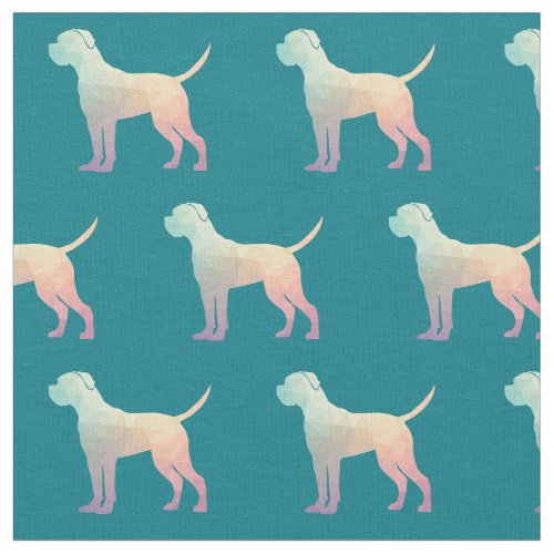 Cane Corso Geometric Pattern Dog Silhouette Pastel Fabric
