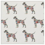 Cane Corso Geometric Pattern Dog Silhouette Plaid Fabric