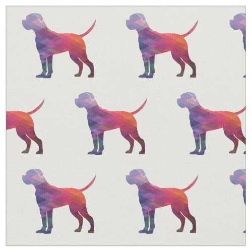 Cane Corso Geometric Pattern Dog Silhouette Purple Fabric