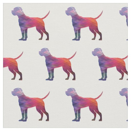 Cane Corso Geometric Pattern Dog Silhouette Purple Fabric