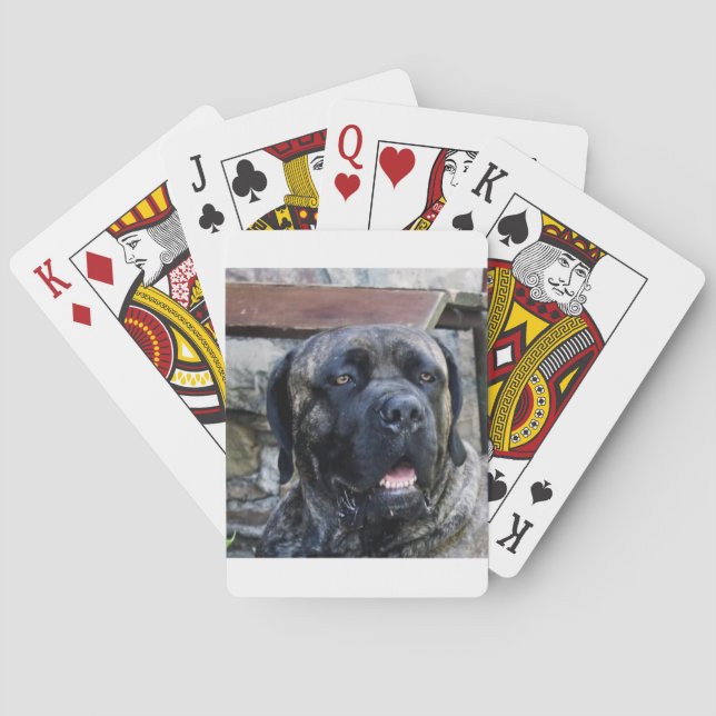 cane corso grey brindle poker cards (Back)