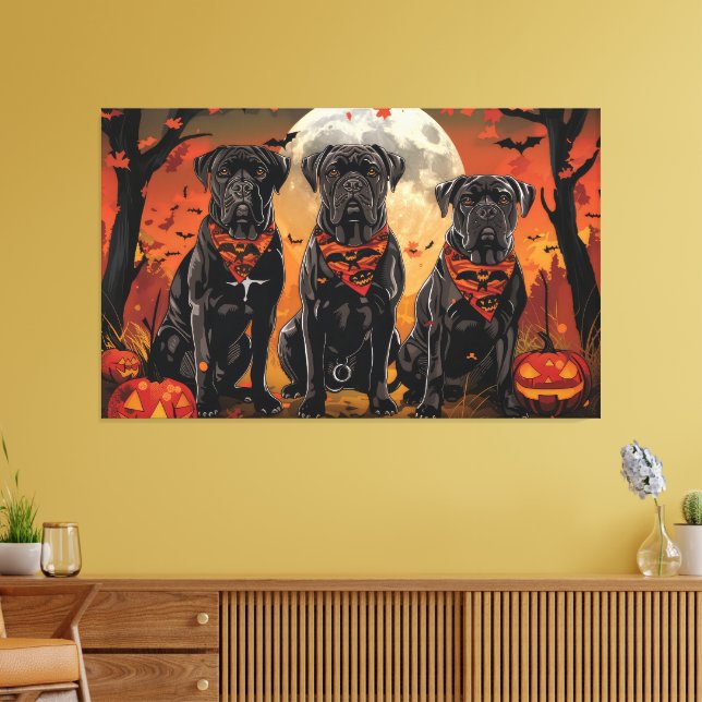 Cane Corso Halloween Spooky Canvas Print (Insitu(LivingRoom))