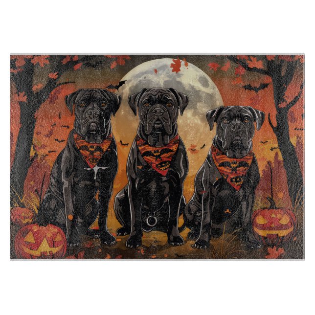 Cane Corso Halloween Spooky Cutting Board (Front)