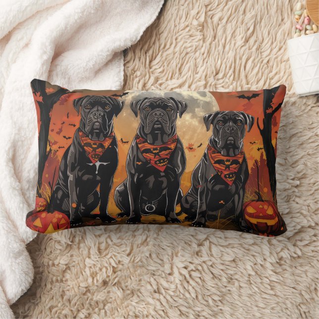 Cane Corso Halloween Spooky Lumbar Pillow (Blanket)