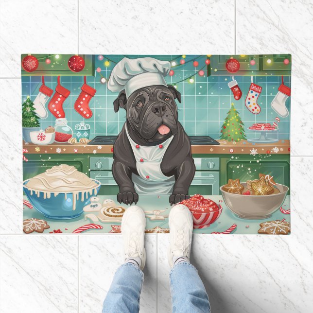 Cane Corso Holiday Baking: Festive Christmas Doormat (Indoor)