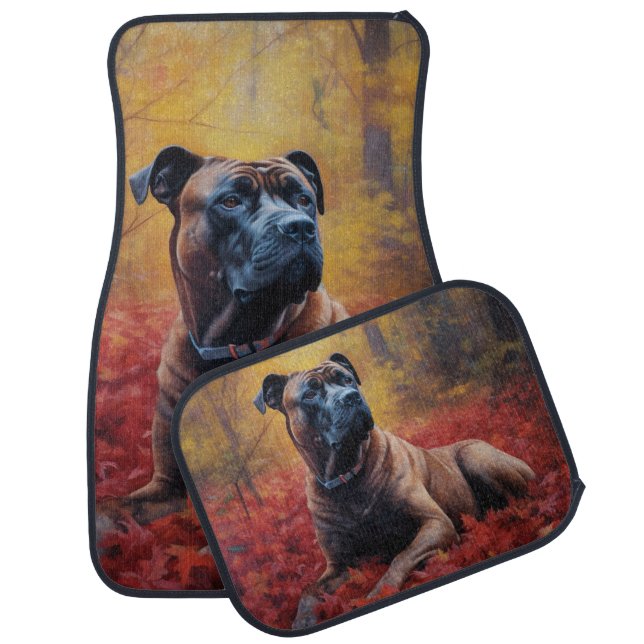 Cane Corso in Autumn Leaves Fall Inspire  Car Floor Mat (Set)